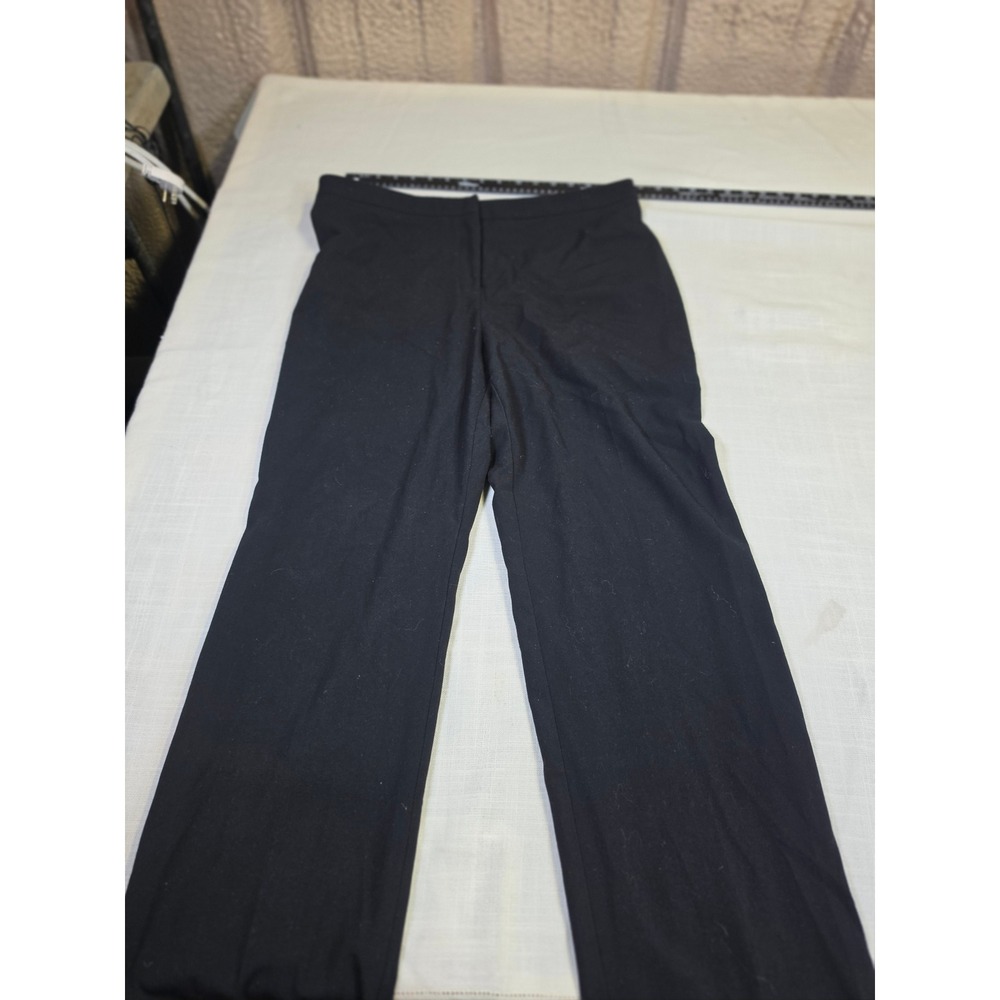 212 Collection Womens Black Straight Leg Dress Pants Size 14 Short Professional